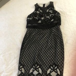 Black lace sheath dress